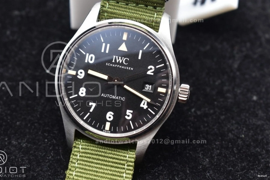 Strap Best IW327007 Green Nylon A35111 XVIII Dial Mark Edition 1:1 TO “TRIBUTE M+F XI” Black on MARK 0506